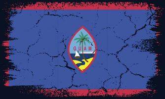 Flat Design Grunge Guam Flag Background vector