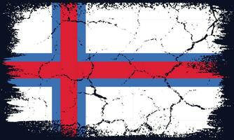 Flat Design Grunge Faroe Islands Flag Background vector