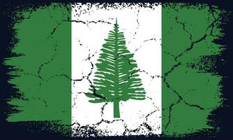 Flat Design Grunge Norfolk Island Flag Background vector