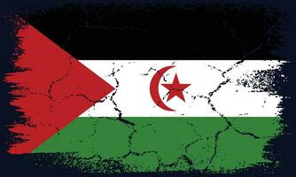 Flat Design Grunge Western Sahara Flag Background vector