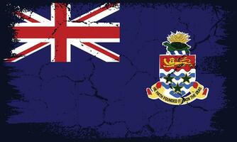 Flat Design Grunge Cayman Islands Flag Background vector