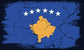 Flat Design Grunge Kosovo Flag Background vector
