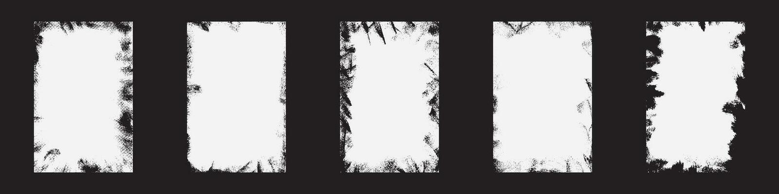 Vintage photo frame grunge and textured brush strokes. paper overlay, posters or collages. Flat vector illustration isolated
