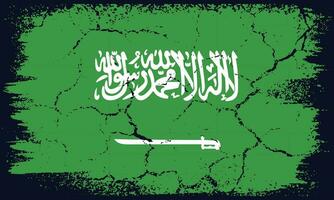 Flat Design Grunge Saudi Arabia Flag Background vector