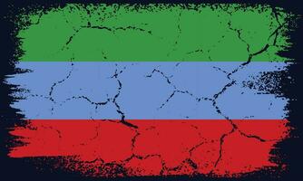 Flat Design Grunge Dagestan Flag Background vector