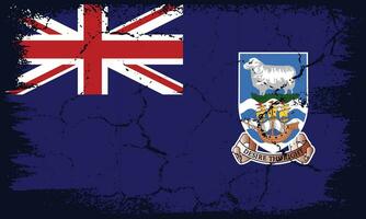 Flat Design Grunge Falkland Islands or Islas Malvinas Flag Background vector