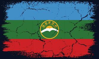 plano diseño grunge Karachay Cherkessia bandera antecedentes vector