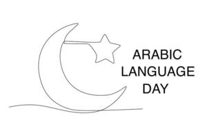 A moon and star celebration of Arabic language day vector