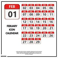 february calender icon vector