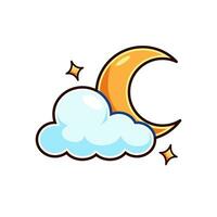 cloud, star and moon. Suitable for decoration, sticker, icon and other. vector