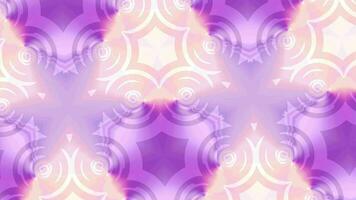 Abstract lilac background with kaleidoscope pattern. Beautiful background with the effect of pink circles on the water. Footage for design. video