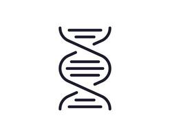 Education concept. Trendy sign for apps, UI, web sites, adverts, shops. Editable stroke. Vector line icon of DNA molecule