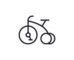 soltero línea icono de bicicleta en aislado blanco antecedentes. alto calidad editable carrera para móvil aplicaciones, web diseño, sitios web, en línea tiendas etc. vector