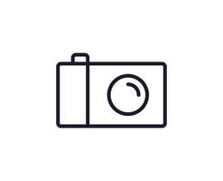 Camera concept. Single premium editable stroke pictogram perfect for logos, mobile apps, online shops and web sites. Vector symbol isolated on white background.