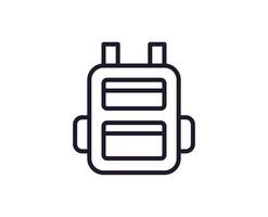 Backpack line icon on white background vector