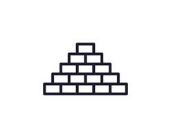 Single line icon of brick on isolated white background. High quality editable stroke for mobile apps, web design, websites, online shops etc. vector