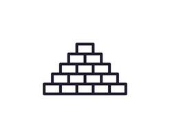 Single line icon of brick on isolated white background. High quality editable stroke for mobile apps, web design, websites, online shops etc. vector