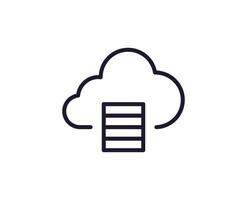 Single line icon of cloud. High quality vector illustration for design, web sites, internet shops, online books etc. Editable stroke in trendy flat style isolated on white background