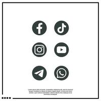 logo social media facebook, tiktok, youtube, telegram, whatapps vector