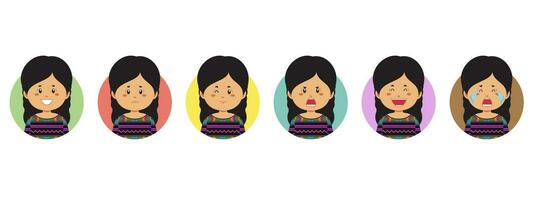 Guatemala Avatar with Various Expression vector