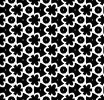 Black and white seamless abstract pattern. Background and backdrop. Grayscale ornamental design. Mosaic ornaments. Vector graphic illustration.