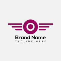 Wing Logo On Letter O Template. Wing On O Letter, Initial Wing Sign Concept Template vector