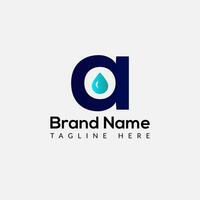 Drop Logo On Letter A Template. Drop On A Letter, Initial Water Drop Sign Concept vector