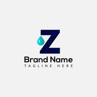 Drop Logo On Letter Z Template. Drop On Z Letter, Initial Water Drop Sign Concept vector