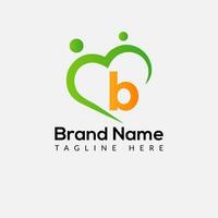 Health Logo on Letter B Sign. Health Icon with Logotype Concept vector