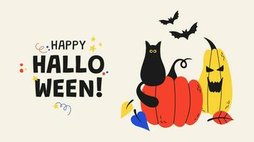 Halloween vector banner. Web landing template.