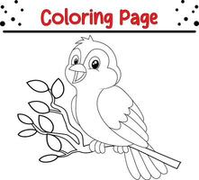 linda pájaro colorante página. negro y blanco vector ilustración para un colorante libro.