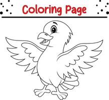 linda pájaro colorante página. negro y blanco vector ilustración para un colorante libro.