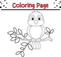 linda pájaro colorante página. negro y blanco vector ilustración para un colorante libro.