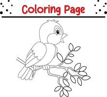 linda pájaro colorante página. negro y blanco vector ilustración para un colorante libro.