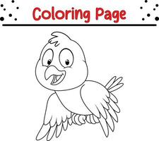 linda pájaro colorante página. negro y blanco vector ilustración para un colorante libro.