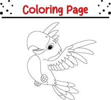 Cute toucan bird cartoon coloring page illustration vector. Bird coloring book for kids. vector