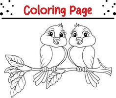 linda pájaro colorante página. negro y blanco vector ilustración para un colorante libro.