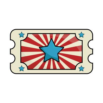 Circus ticket isolated on white background icon vector illustration