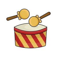 Cartoon Circus Drum and Drumsticks vector design for entertainment and fun illustration