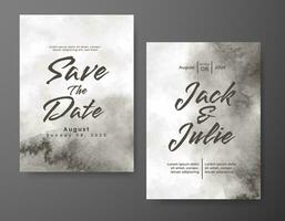 Wedding invitation with abstract watercolor background vector