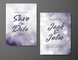 Wedding invitation with abstract watercolor background vector