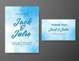 Wedding invitation with abstract watercolor background vector