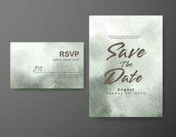 Wedding invitation with abstract watercolor background vector