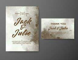 Wedding invitation with abstract watercolor background vector