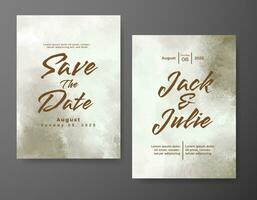 Wedding invitation with abstract watercolor background vector