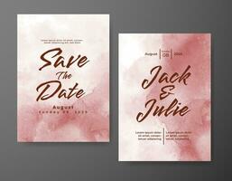 Wedding invitation with abstract watercolor background vector