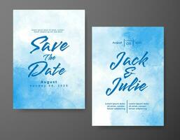 Wedding invitation with abstract watercolor background vector