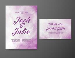 Wedding invitation with abstract watercolor background vector