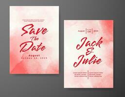 Wedding invitation with abstract watercolor background vector