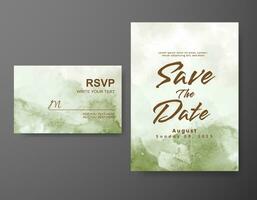 Wedding invitation with abstract watercolor background vector